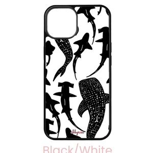 Black and White Shark Pattern Phone Case